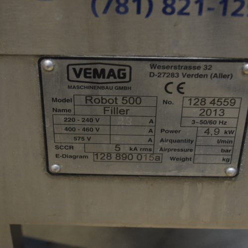 Vemag Robot500 S/S 2,500 Kg Per Hour Double Screw Vacuum Stuffer