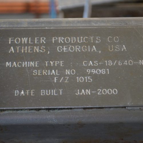 Fowler Zalkin Model CAS18640NG (18) Head S/S Rotary Chuck Capper