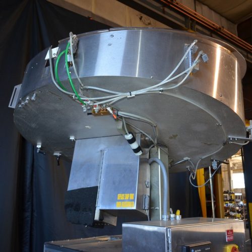 Omega Model 4DRP212 Overhead Bowl to Rotary Turret Bottle Unscrambler