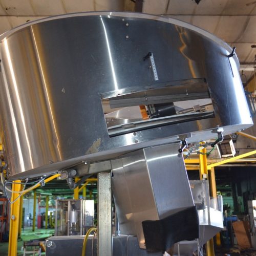 Omega Model 4DRP212 Overhead Bowl to Rotary Turret Bottle Unscrambler