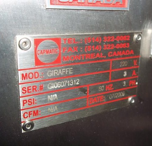 Capmatic Model Giraffe S/S Cap Elevator