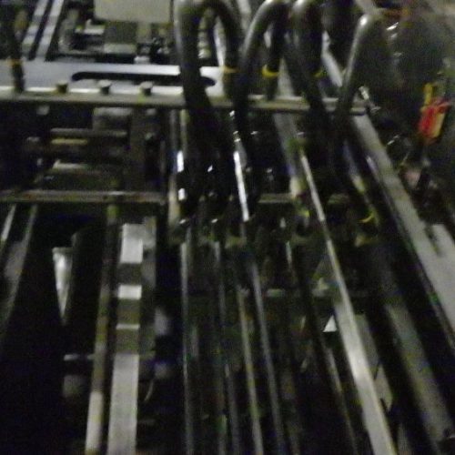 Hartness Model 825AT 20 CPM Drop Case Packer with Gang Infeed