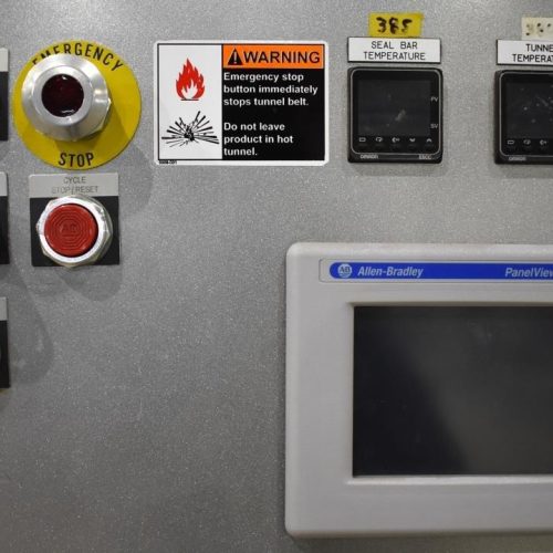 Arpac Model 25TW28 Intermittent Motion Shrink Bundler with Heat Shrink Tunnel