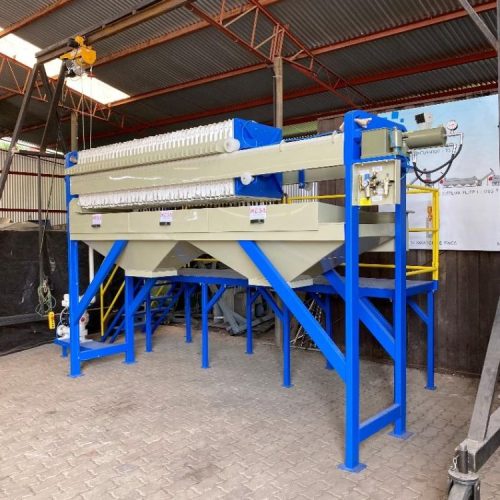 Seibt Filter Press with 40 Plates, Diaphragm Pump, and Doser Pumps