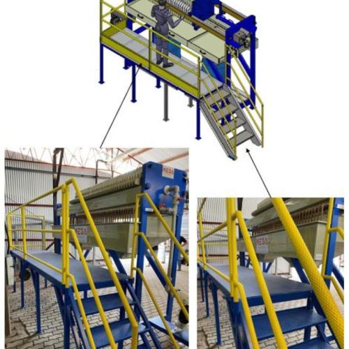 Seibt Filter Press with 40 Plates, Diaphragm Pump, and Doser Pumps