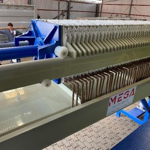 Seibt Filter Press with 40 Plates, Diaphragm Pump, and Doser Pumps