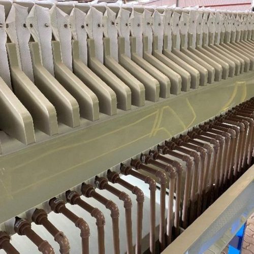 Seibt Filter Press with 40 Plates, Diaphragm Pump, and Doser Pumps