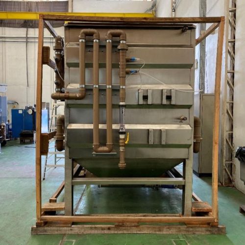 Complete Seibt Water Treatment Line Including S/S Decanter, Filter Press, Filters, Valves, and Piping