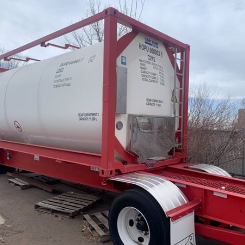 23,000 Liter Capacity CIMC Model NCTE16T 21116 ISO 20 Foot Long Twin Compartment Tanker Trailer