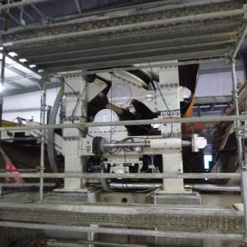 HYMAC/ Press Technology Model 100 Wet Lap Twin Wire Press, Model 100 HDP Heavy Duty Press, and Model 100 Cutter Layboy