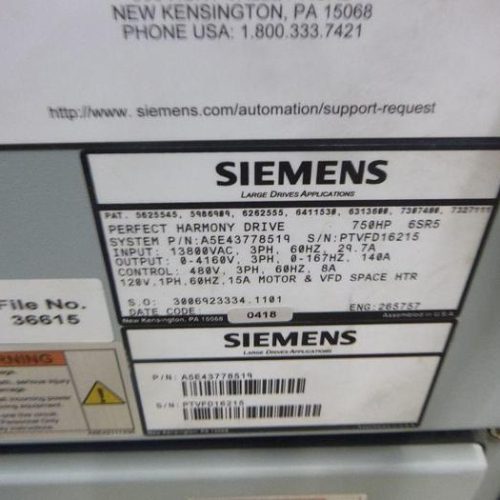 Siemens Perfect Harmony Drive 750 HP