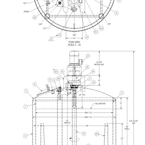 600 Gallon Walker Vertical 316L S/S Insulated Sweep Agitated Tank