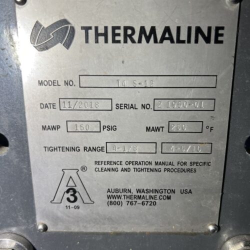 Thermaline T4 S-12 150 (Psig) 260 (MWAT), (4-1/8) to (4- 5/16) Tightening Range Plate Heat Exchanger (2018)