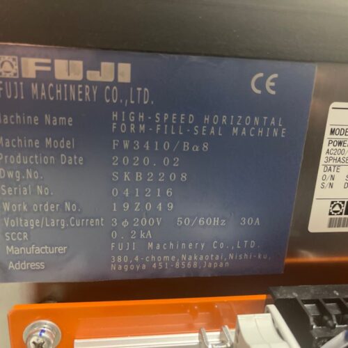 UNUSED Fuji Model FW3410B Alpha 8 S/S Continuous Horizontal Flow Wrapper