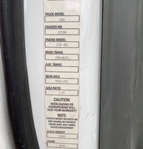 Kenworth T680 Truck Tractor, Sleeper Cab Condo Type (White)