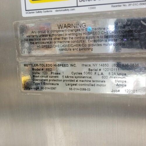 Mettler-Toledo XE2 Hi-speed checkweigher