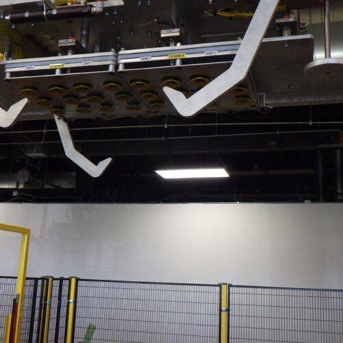 Schneider Complete Palletizer System Including Fanuc Model M410IB, Single Pallet Discharge, Pallet Wrapper, Guarding, Safety Curtain