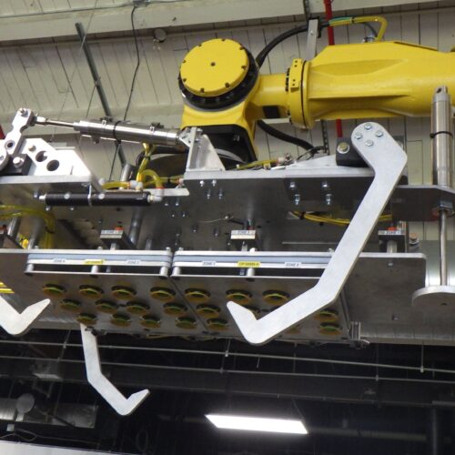Schneider Complete Palletizer System Including Fanuc Model M410IB, Single Pallet Discharge, Pallet Wrapper, Guarding, Safety Curtain