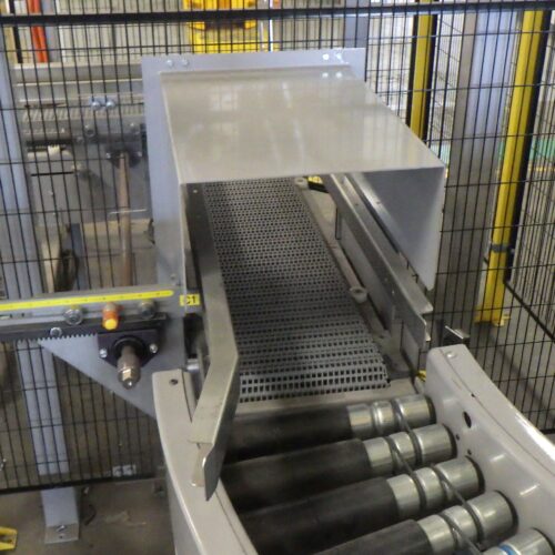 Schneider Complete Palletizer System Including Fanuc Model M410IB, Single Pallet Discharge, Pallet Wrapper, Guarding, Safety Curtain