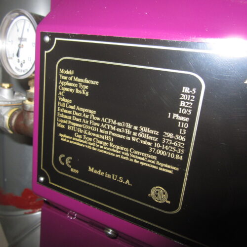 Diedrich Model IR5 5 Kg Capacity Natural Gas Fired Roaster.