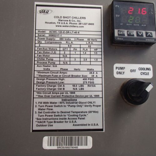 Cold Shot Chillers 10 Ton Glycol Chiller