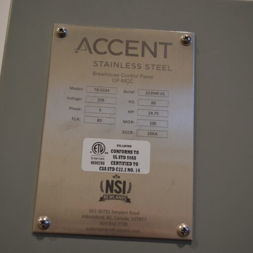 Complete 30 BBL NSI Newlands (5) Tank Brewhouse