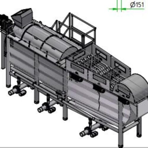Complete Seibt Recycling Line Including Granulating Mill, Decanter, Pre-Dryers, Screw Conveyor, Etc.