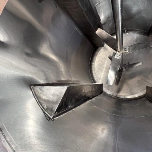 1,400 Gallon Capacity Roben Vertical Jacketed Agitated S/S Mix Tank