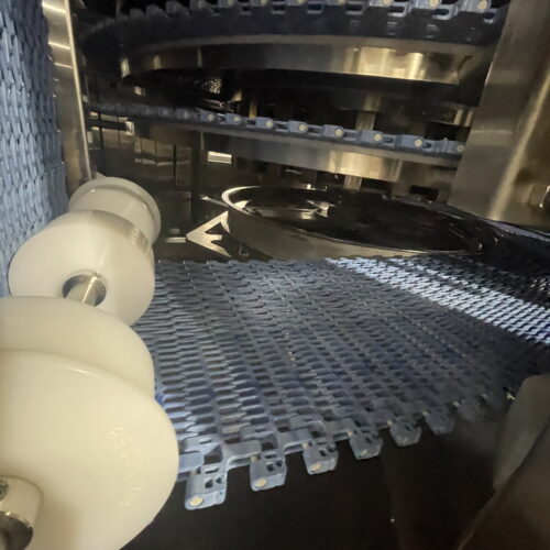 IJ White Thermal Edge Ultra Hydro Spiral Chilling Conveyor with Stainless Steel Cabinet