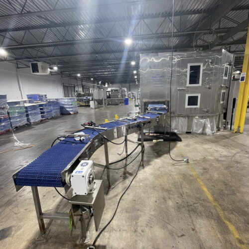 IJ White Thermal Edge Ultra Hydro Spiral Chilling Conveyor with Stainless Steel Cabinet