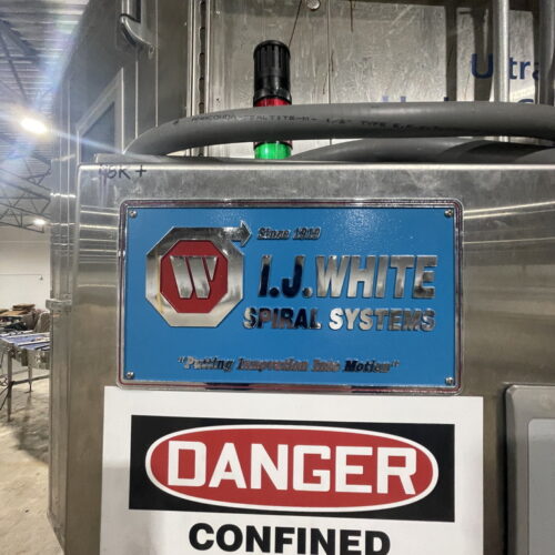 IJ White Thermal Edge Ultra Hydro Spiral Chilling Conveyor with Stainless Steel Cabinet