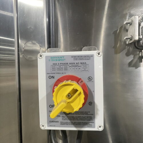 Pouch Cooler with Belting and Remote Stainless Steel Electrical Enclosure with Operator Controls