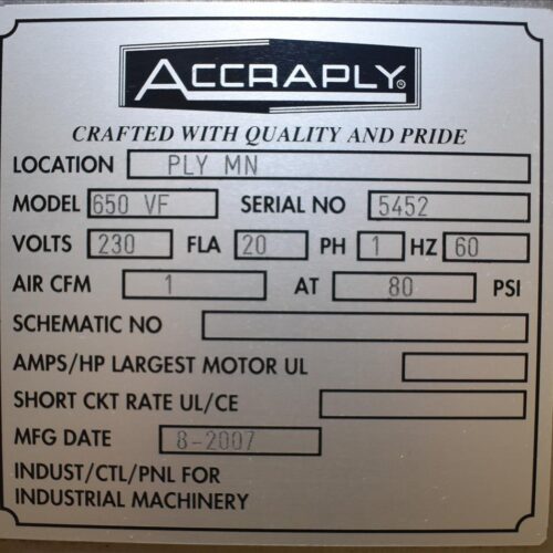 Accraply Model 650VF High Speed 650 CPM Shrink Sleeve Label Applicator with Heat Shrink Tunnel