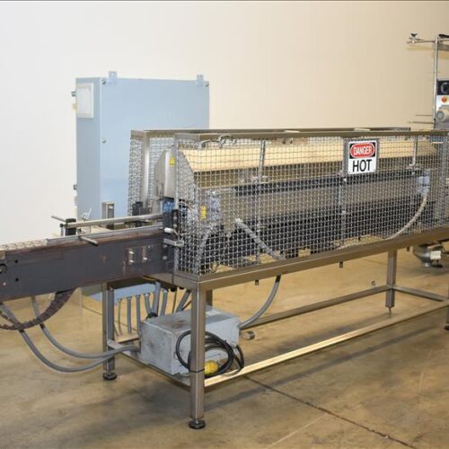 Accraply Model 650VF High Speed 650 CPM Shrink Sleeve Label Applicator with Heat Shrink Tunnel