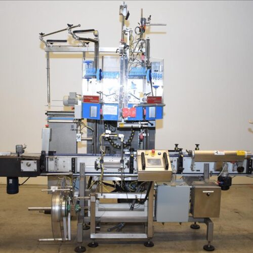 Accraply Model 650VF High Speed 650 CPM Shrink Sleeve Label Applicator with Heat Shrink Tunnel