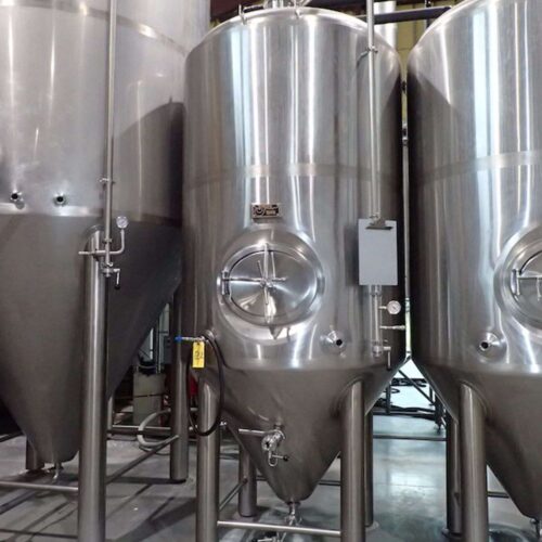 Specific Brewing Mixing Tank w/ Top Mounted Silo, Work Platform, Controls, Etc