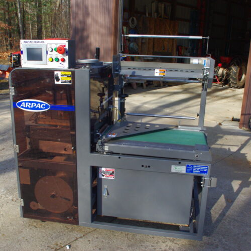 Arpac Hanagata Model L18 Intermittent Motion Automatic L Bar Sealer with Shanklin Model T7H Heat Shrink Tunnel