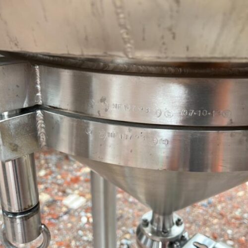 1,235 Liter Berlie-Falco 304L Stainless Steel Vertical Jacketed Pressure Tank