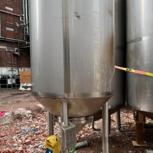 1,235 Liter Berlie-Falco 304L Stainless Steel Vertical Jacketed Pressure Tank
