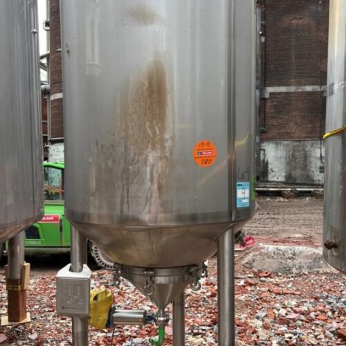 1,235 Liter Berlie-Falco 304L Stainless Steel Vertical Jacketed Pressure Tank
