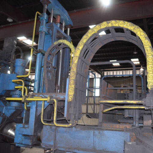 SMS Meer Wagner Model R100 100-Ton Ring Forming Mill with Cone Rolls, Laser Measurement System, Hydraulic System, Bridge Crane, Etc