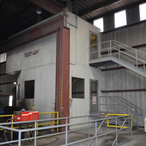 SMS Meer Wagner Model R100 100-Ton Ring Forming Mill with Cone Rolls, Laser Measurement System, Hydraulic System, Bridge Crane, Etc