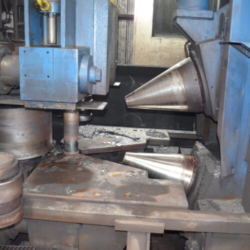 SMS Meer Wagner Model R100 100-Ton Ring Forming Mill with Cone Rolls, Laser Measurement System, Hydraulic System, Bridge Crane, Etc