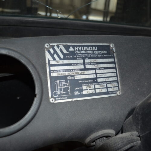 Hyundai Model 70D9 15,500 Pound Capacity Diesel-Powered Forklift Truck