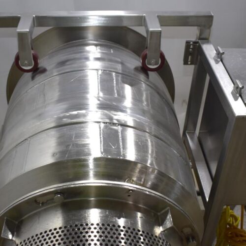 S/S 30 in Diameter x 43 in L Soft Flight Seasoning Drum w/ Adjustable Pitch and Sifter Attachment