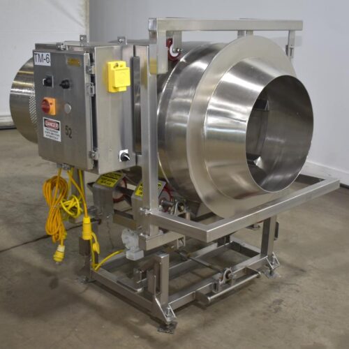 S/S 30 in Diameter x 43 in L Soft Flight Seasoning Drum w/ Adjustable Pitch and Sifter Attachment