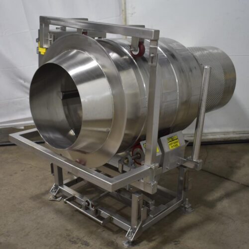 S/S 30 in Diameter x 43 in L Soft Flight Seasoning Drum w/ Adjustable Pitch and Sifter Attachment