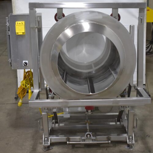 S/S 30 in Diameter x 43 in L Soft Flight Seasoning Drum w/ Adjustable Pitch and Sifter Attachment