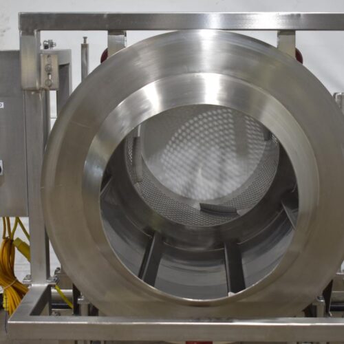 S/S 30 in Diameter x 43 in L Soft Flight Seasoning Drum w/ Adjustable Pitch and Sifter Attachment