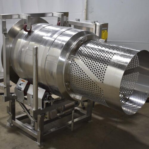 S/S 30 in Diameter x 43 in L Soft Flight Seasoning Drum w/ Adjustable Pitch and Sifter Attachment